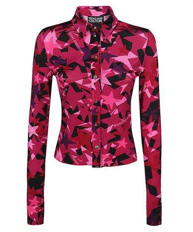 Versace Kadın Marka Logolu Uzun Kollu Slim Fit Pembe Gömlek 75HAL213 JS213-455