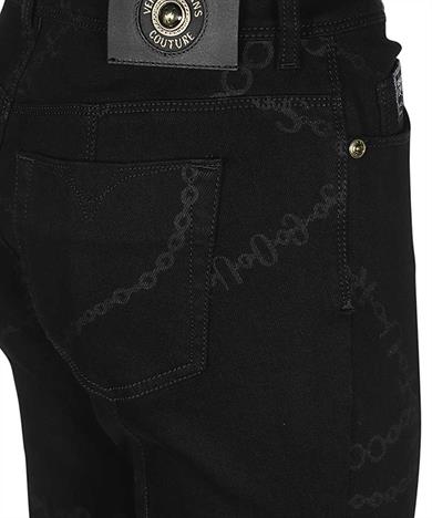 Versace Kadın Slim Fit Normal Bel Pamuklu Siyah Jeans 75HAB5X0DS010L54-909