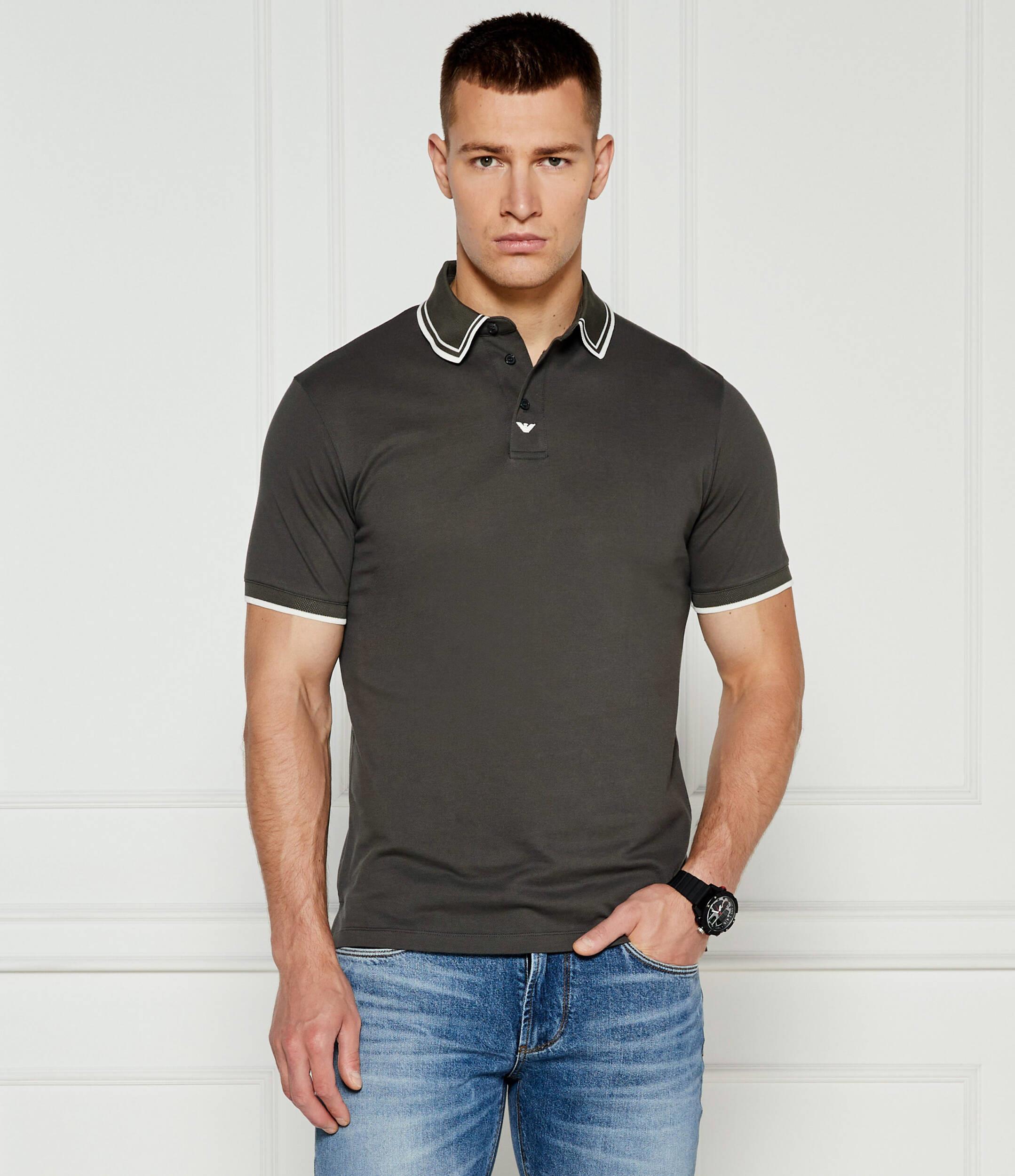 Empor o Armani Erkek Polo Yaka Regular Fit Pamuklu K sa Kollu Kahverengi Polo Yaka T Shirt 6D1F65 1JTKZ 0993 6D1F65 1JTKZ 0993