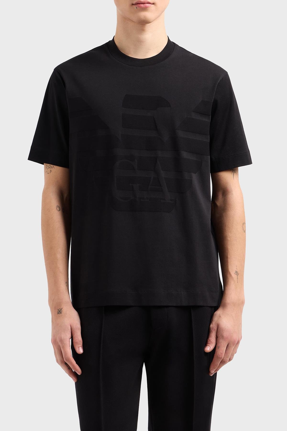Emporıo Armani Erkek Regular Fit Yuvarlak Yaka Pamuklu Kısa