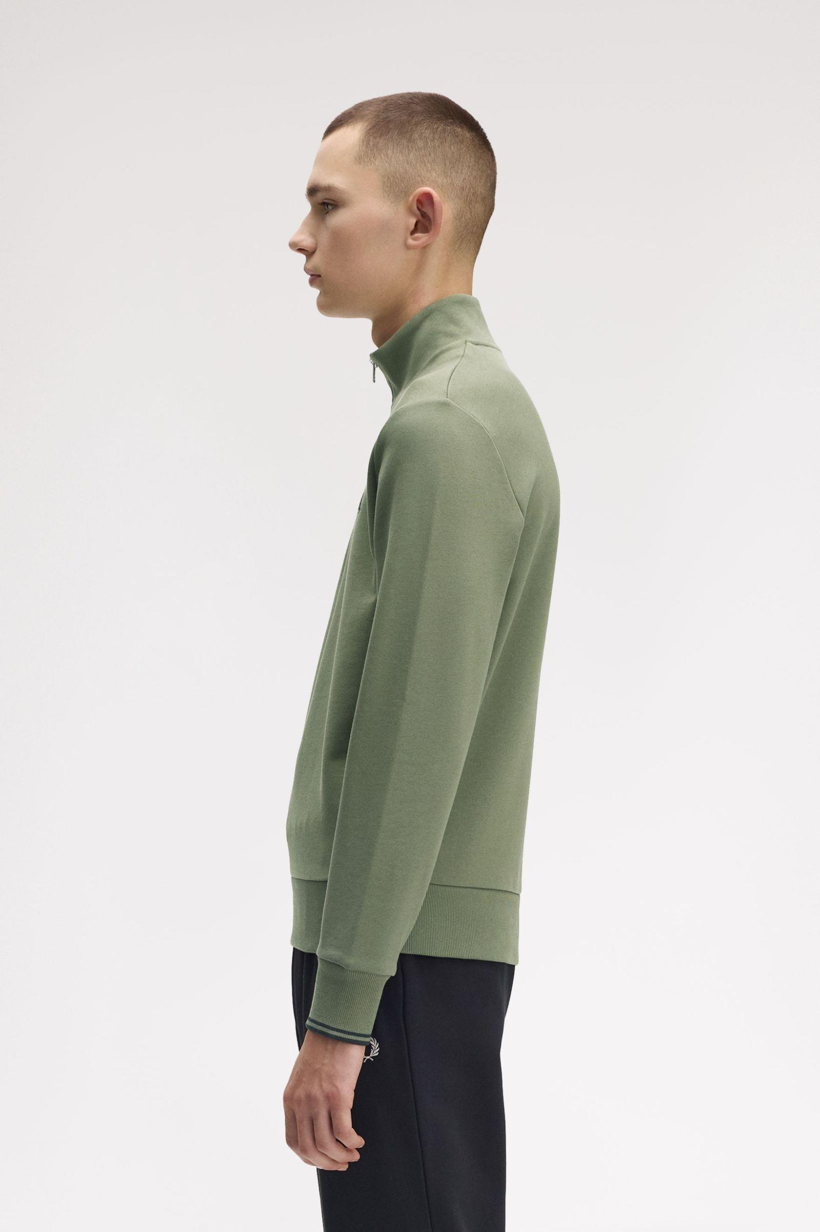 Fred Perry Dokuma Yeşil Sweatshirt - M3574-Z50 | Wejaar