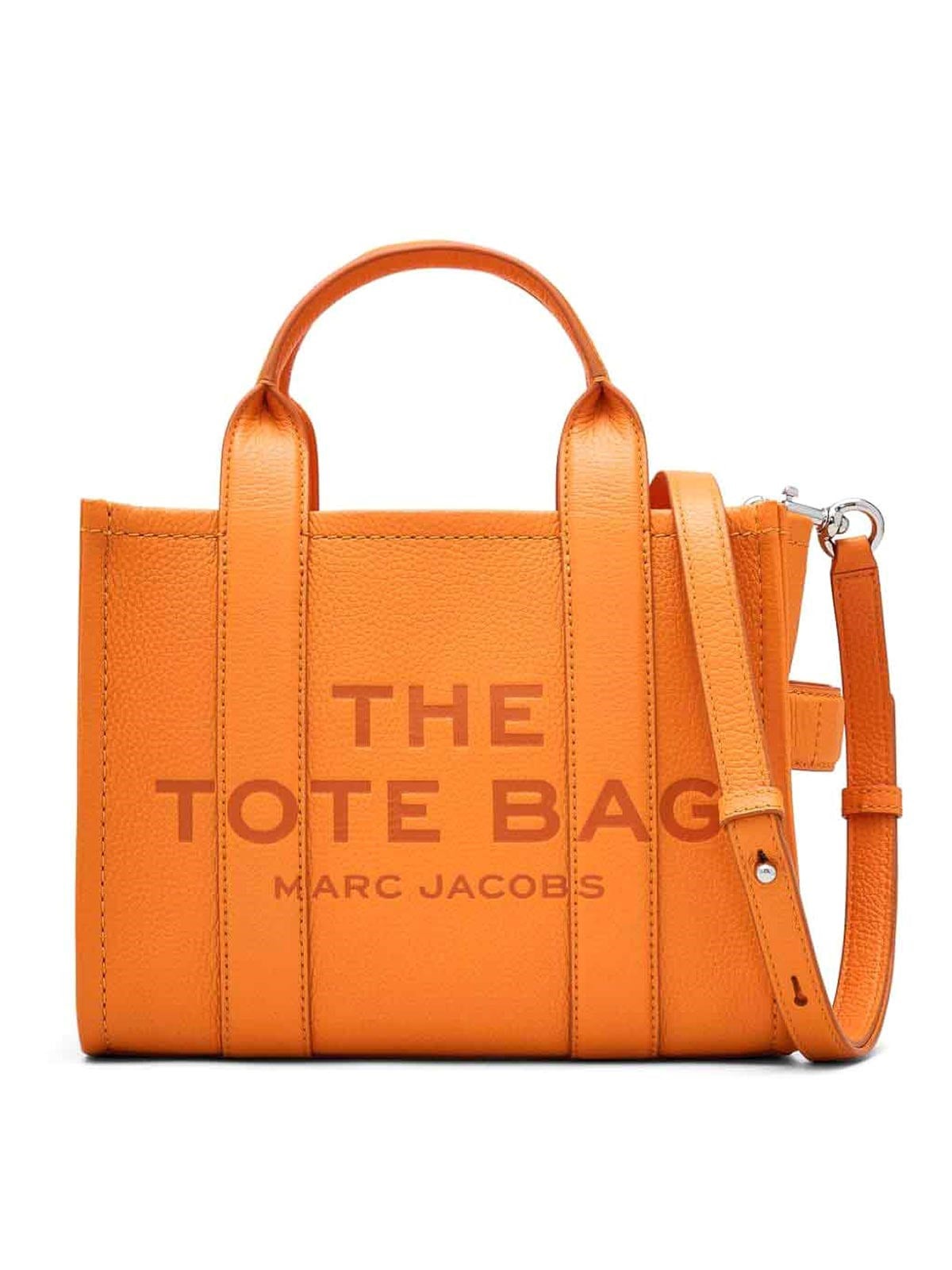 ゆ Marc Jacobs Kadın Çıkarılabilir Uzun Askılı Fermuarlı Deri Turuncu
