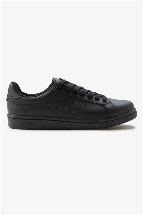 Fred Perry Unısex Rahat Taban Bağcıklı Deri Düz Taban Siyah