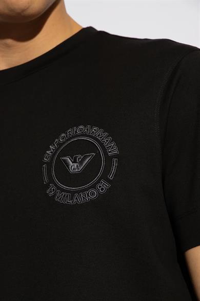 Empor o Armani Erkek Marka Logolu Organik Pamuklu K sa Kollu Siyah T Shirt 3D1TG8 1JOCZ 0051 3D1TG8 1JOCZ 0051