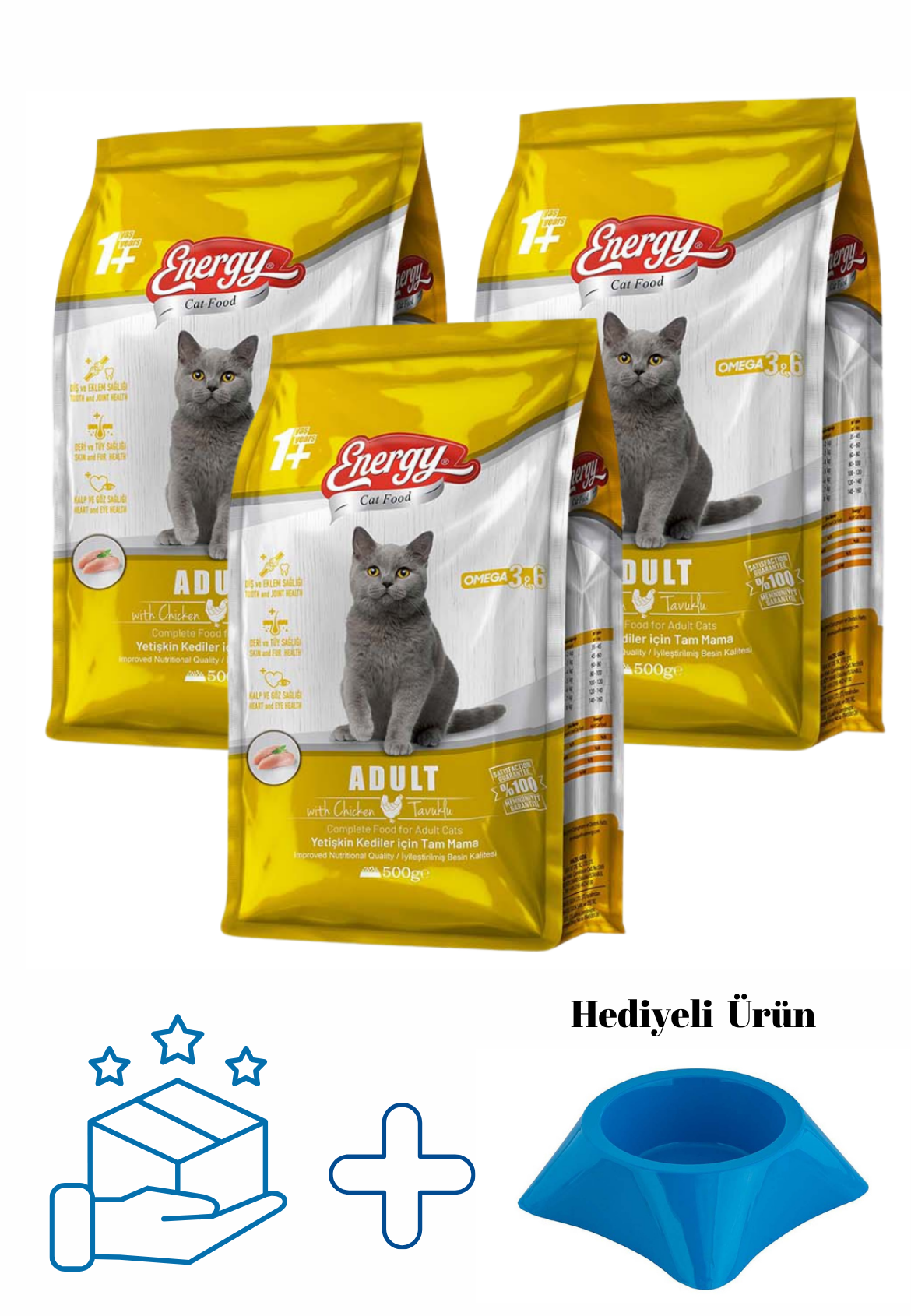 Tavuklu Yetişkin Kedi Maması 500G - 3 Adet