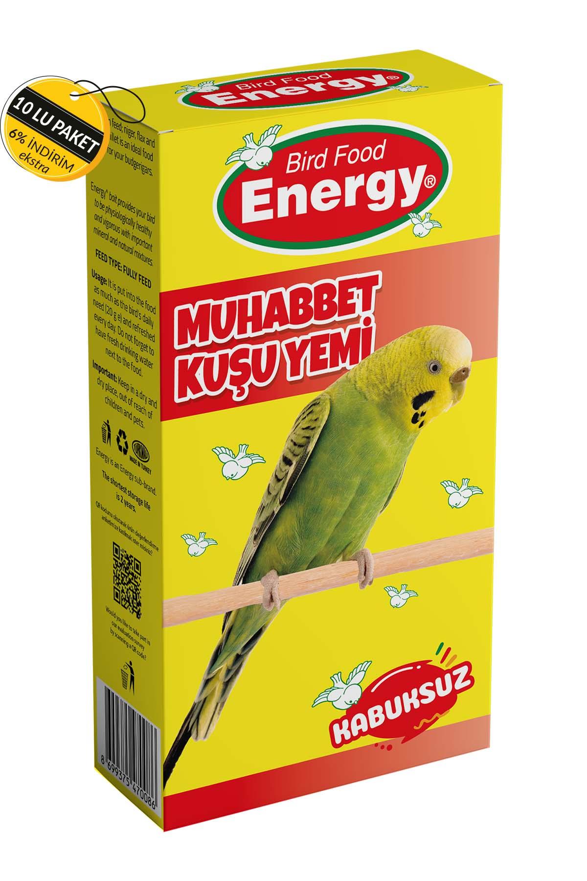 Energy Kabuksuz Muhabbet Kuşu Yemi 400 G Özel Koli (10 Adet)