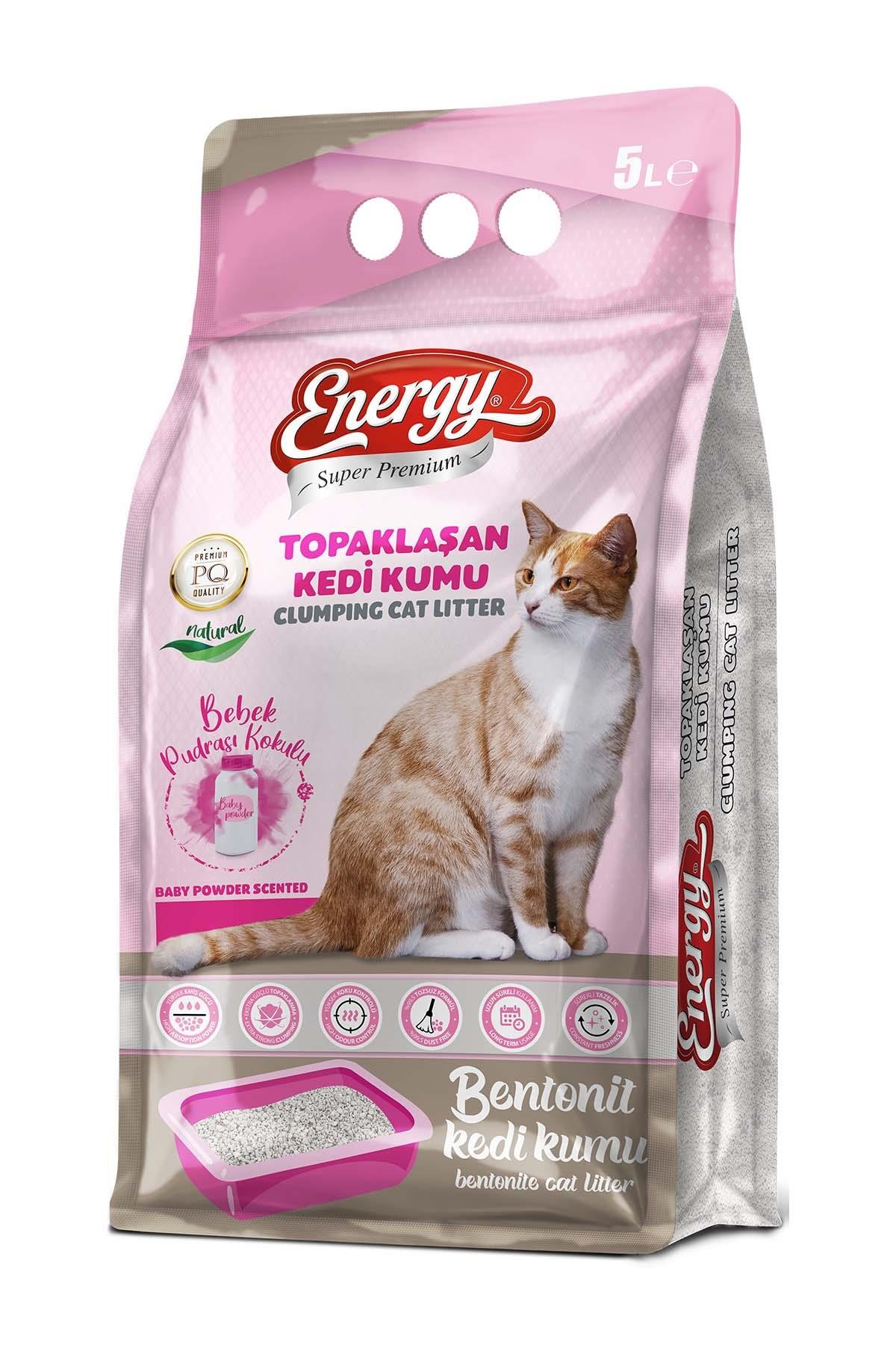 Energy Bentonit Kedi Kumu Pudra Kokulu 5 Lt