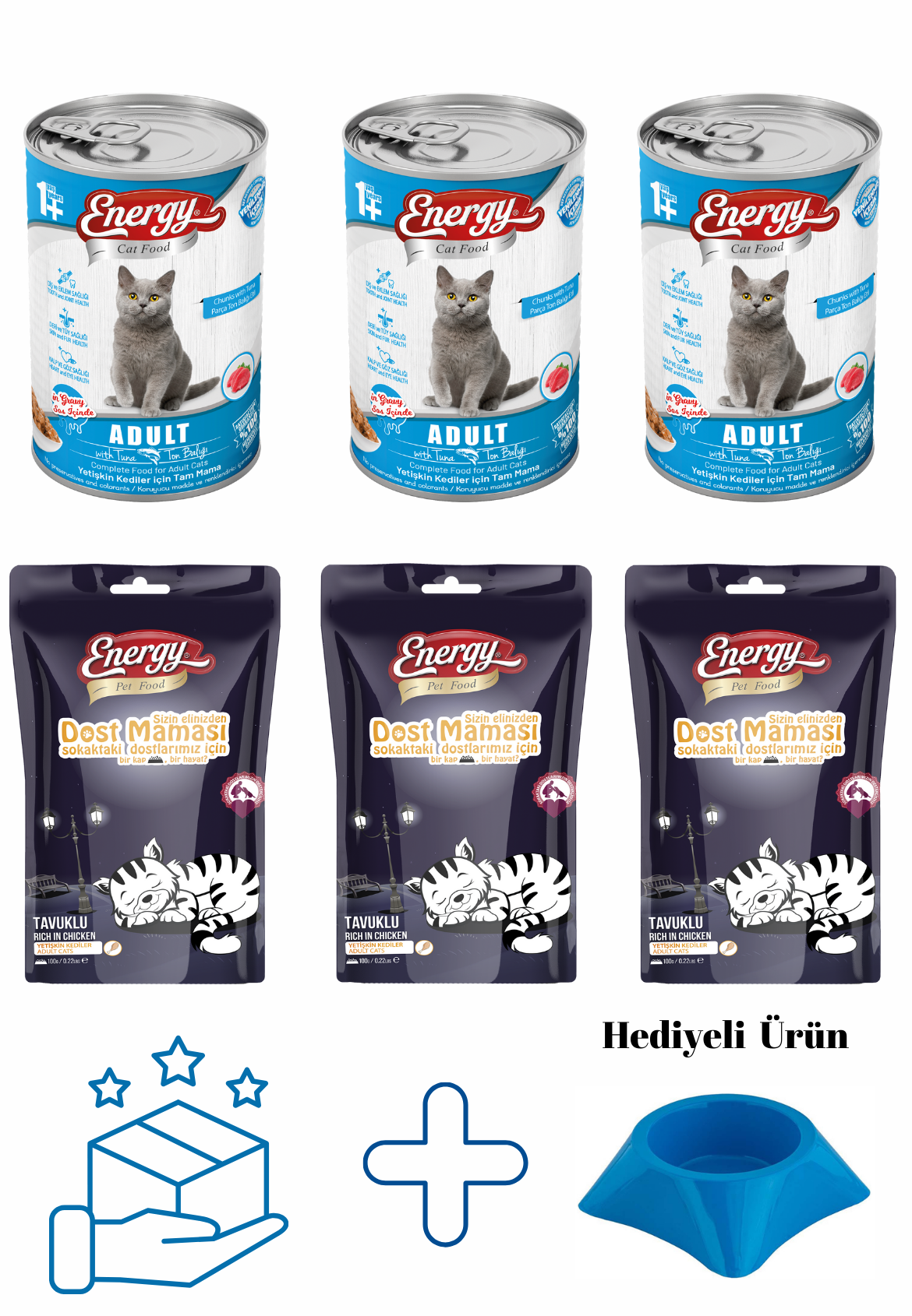 Ton Balıklı Yaş Konserve 400 Gr Ve Dostluk Maması 100 Gr 3' er Adet