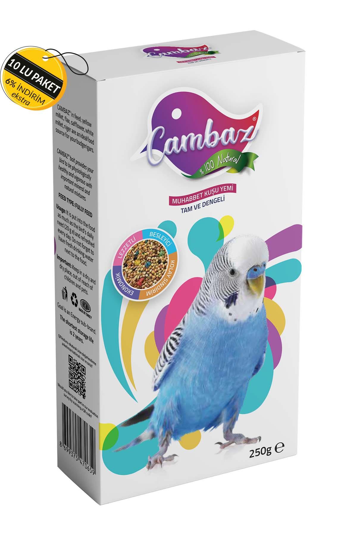 Cambaz Muhabbet Kuşu Yemi 250 G Özel Koli (10 Adet)