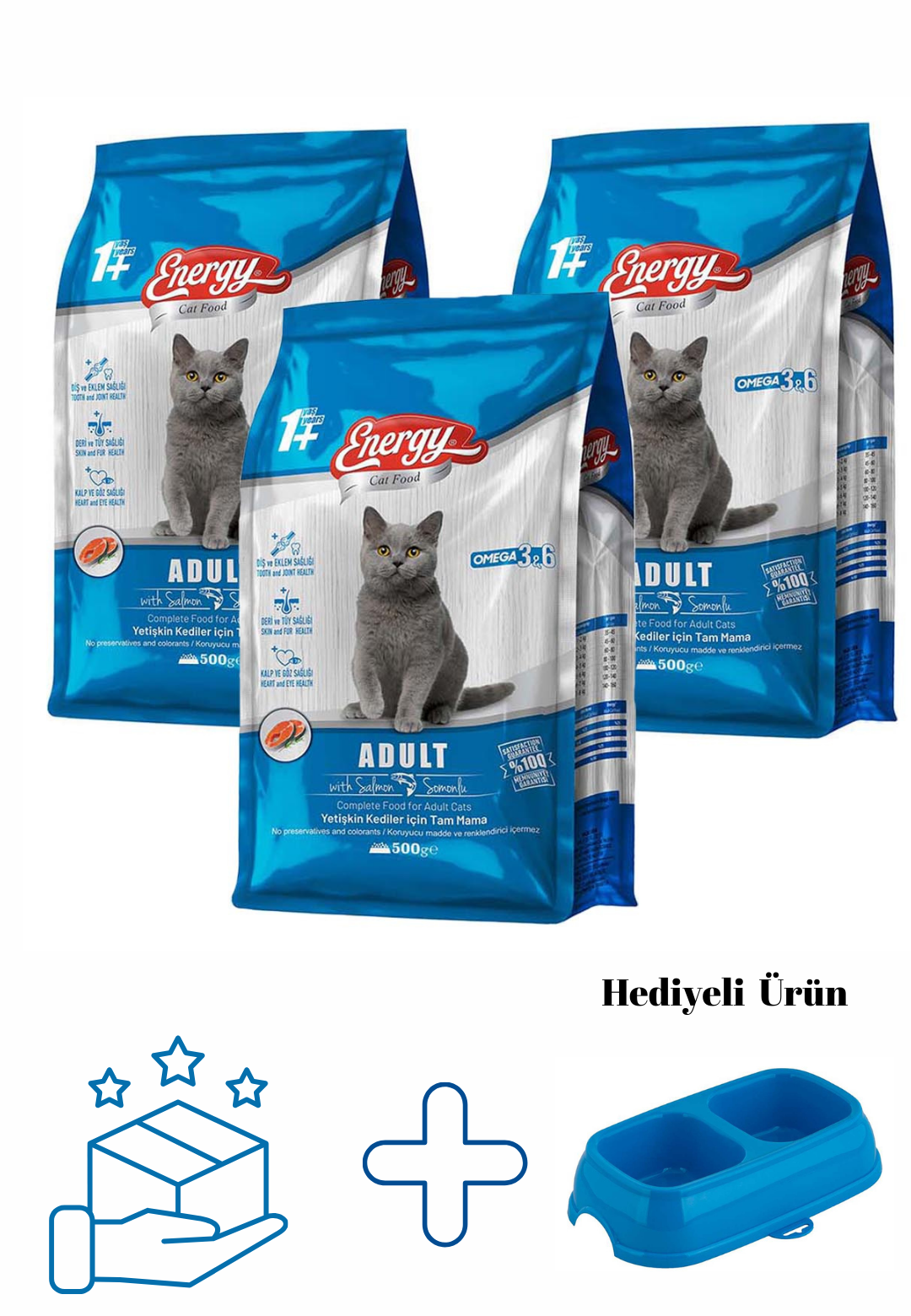 Somonlu Yetişkin Kedi Maması 500 G - 3 Adet