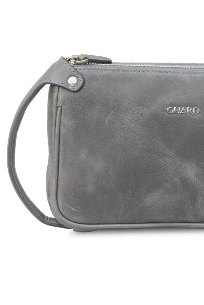 Guard Antik Gri Unisex Çift Fermuarlı El Çantası