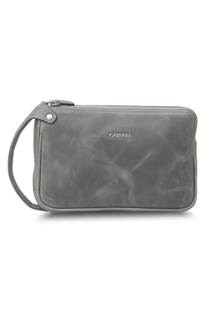 Guard Antik Gri Unisex Çift Fermuarlı El Çantası
