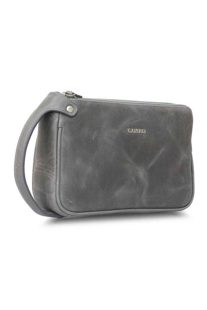 Guard Antik Gri Unisex Çift Fermuarlı El Çantası