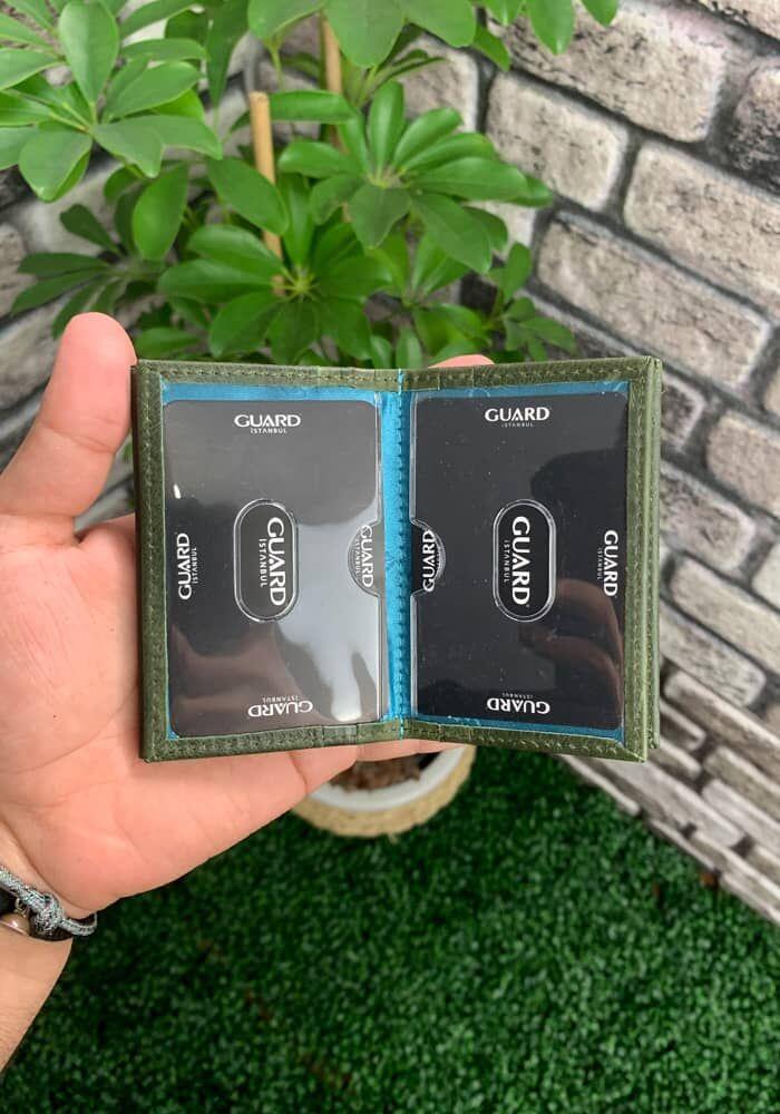 Guard Antik Yeşil Deri Kartlık