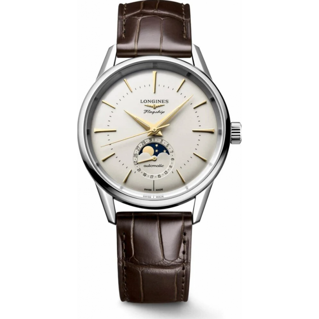 Longines L48154782 Flagshıp Herıtage Moonphase Erkek Kol Saati