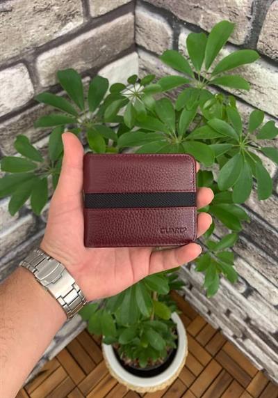 Guard Bordo Spor Şeritli Deri Erkek Cüzdanı