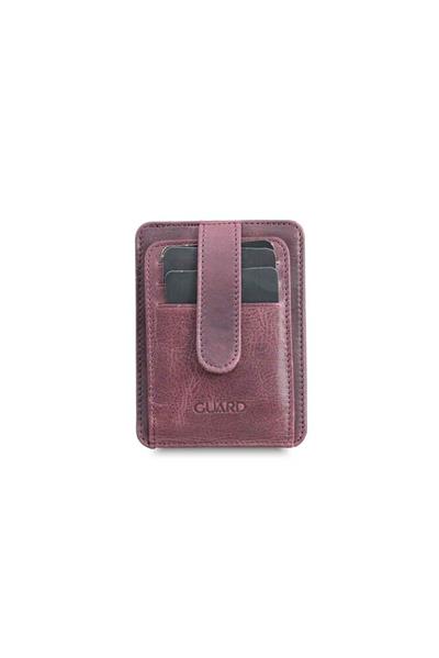 Guard Dikey Crazy Bordo Deri Kartlık