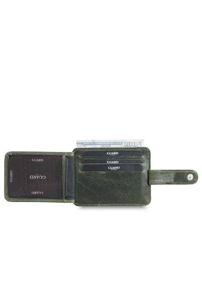 Guard Dikey Crazy Yeşil Deri Kartlık