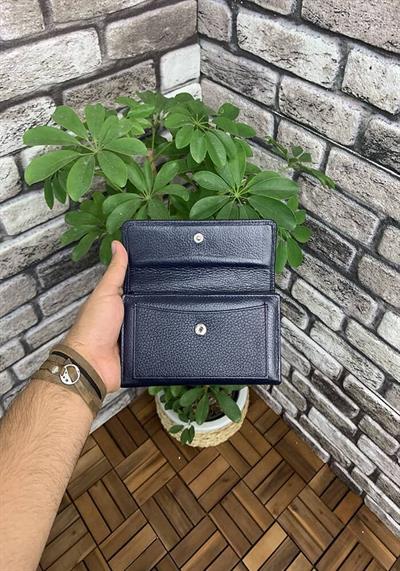Guard Lacivert Çıt Çıtlı Deri Bayan Cüzdanı