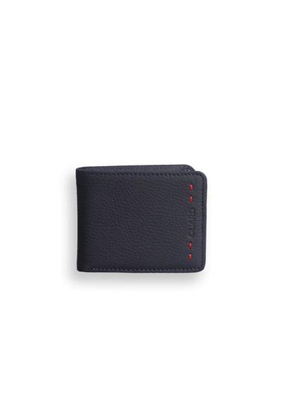 Guard Lacivert Mat Spor Özel Dikiş Desenli Deri Erkek Cüzdanı