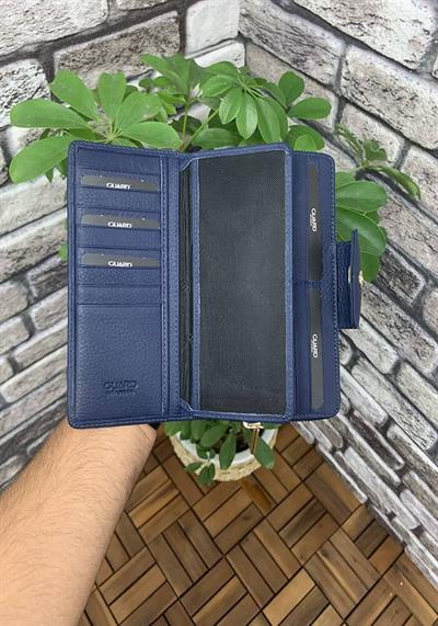 Guard Mat Lacivert Fermuarlı ve Deri Patlı El Portföyü