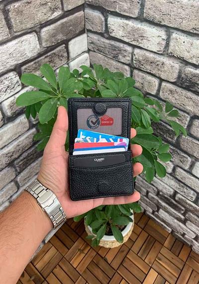Guard Mıknatıslı Küçük Boy Siyah Deri Kartlık/Kartvizitlik