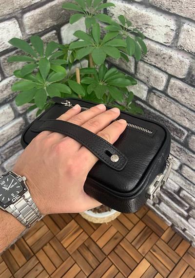 Guard Siyah Hakiki Deri Şifreli El Çantası