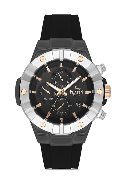HDS-PL-1079GA-J2 Silikon Kordon Fonksiyonları Aktif Erkek Kol Saati 