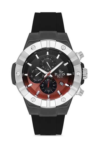 HDS-PL-1079GA-J8 Silikon Kordon Fonksiyonları Aktif Erkek Kol Saati 