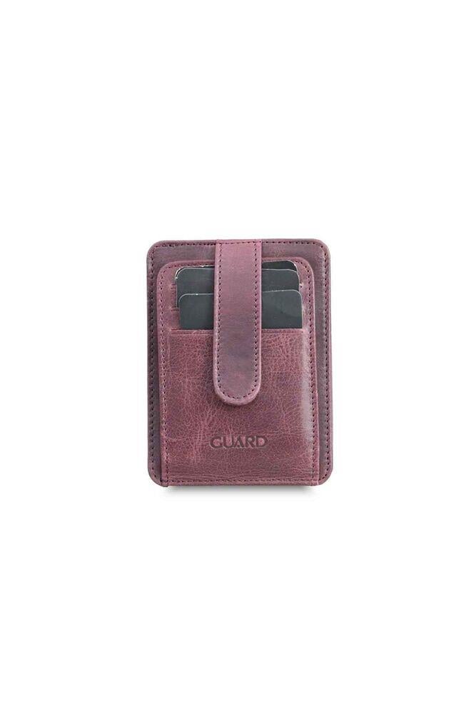 Guard Dikey Crazy Bordo Deri Kartlık
