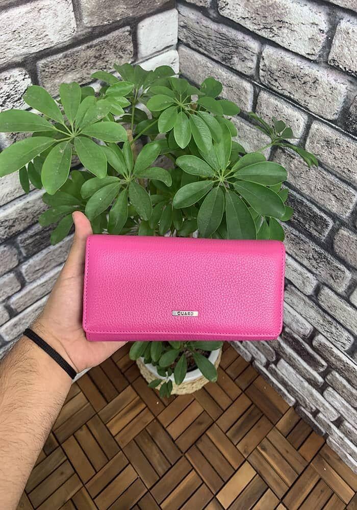 Guard Pembe Deri Fermuarlı Bayan Cüzdanı