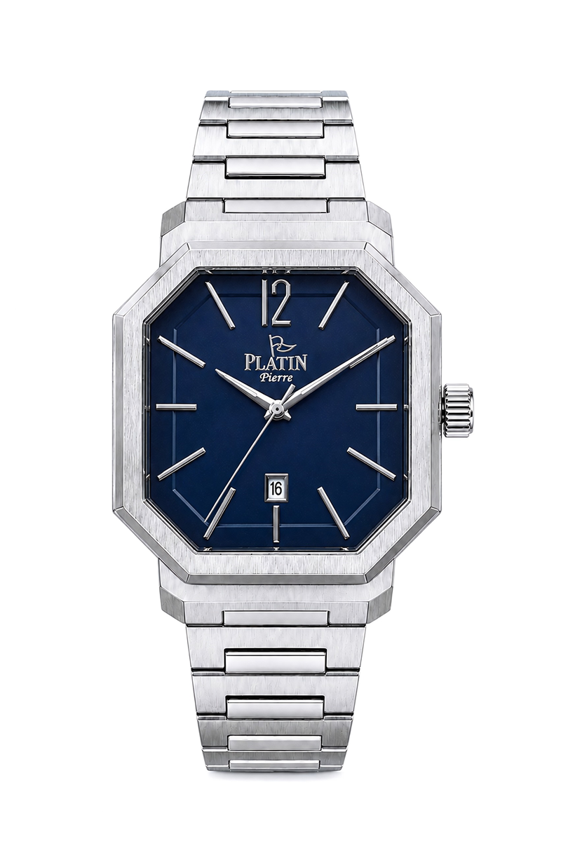 HDS-1264GA-A3 Çelik Kordon Takvimli Kare Erkek Kol Saati