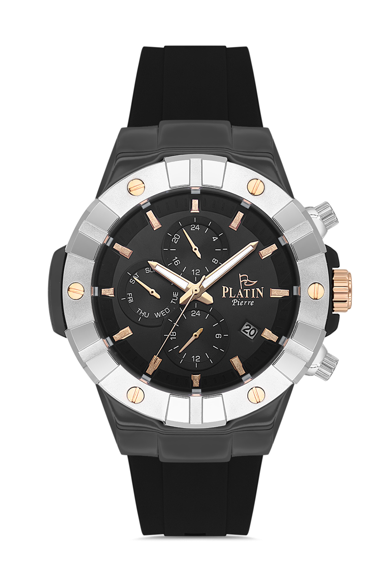 HDS-PL-1079GA-J2 Silikon Kordon Fonksiyonları Aktif Erkek Kol Saati 