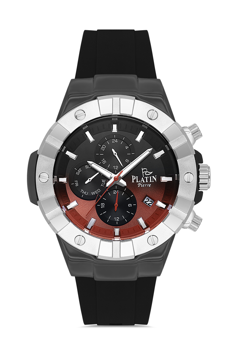 HDS-PL-1079GA-J8 Silikon Kordon Fonksiyonları Aktif Erkek Kol Saati 