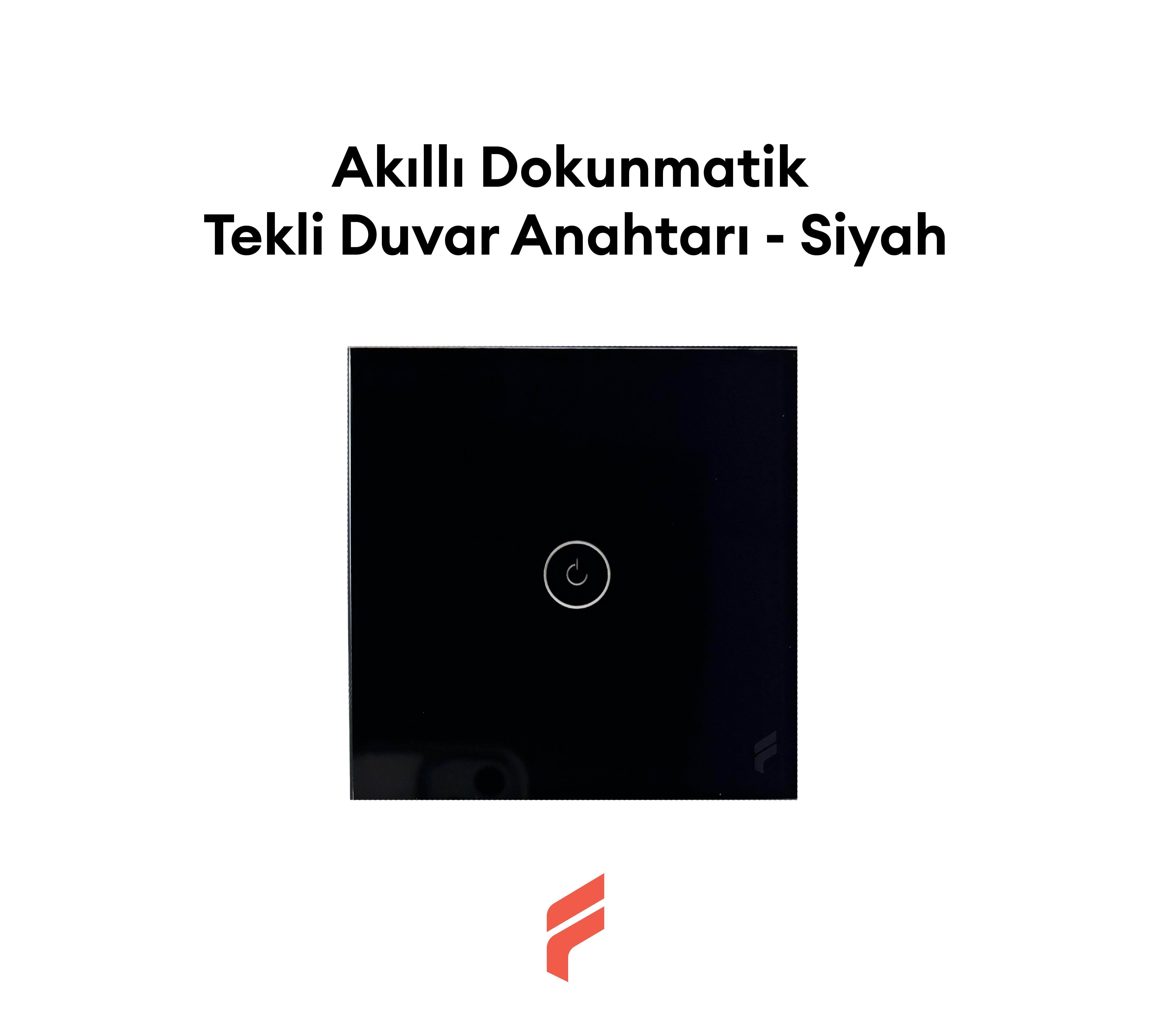 Akıllı Dokunmatik Tekli Duvar Anahtarı - Siyah
