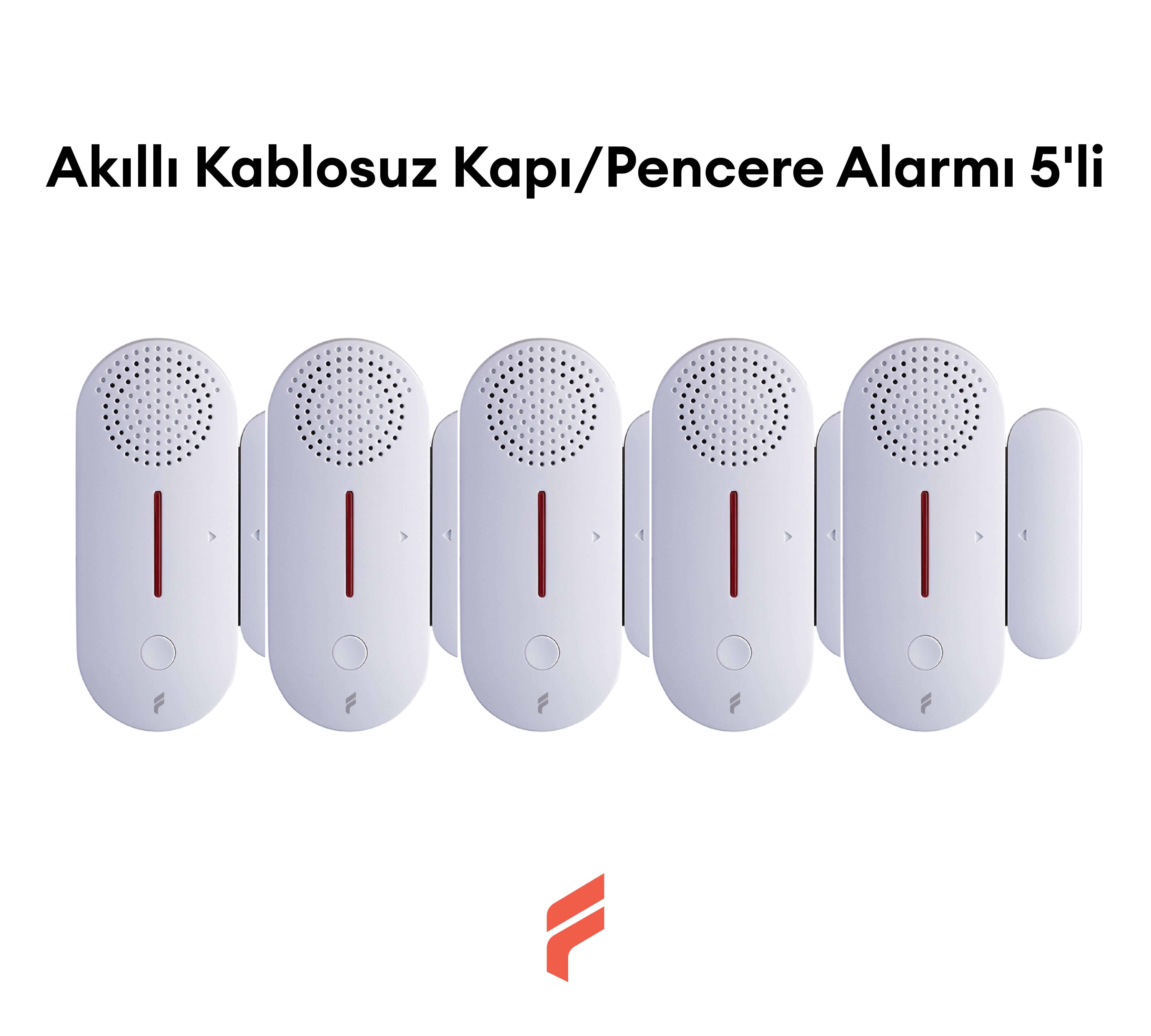 5'li Akıllı Kablosuz Kapı/Pencere Alarmı - Fonri Mobil Uygulamasından Kontrol, Anlık Bildirim