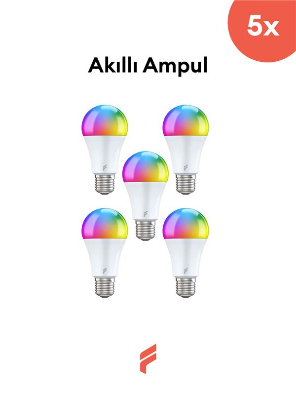 Akıllı Ampul E27 RGB 11W 5'li