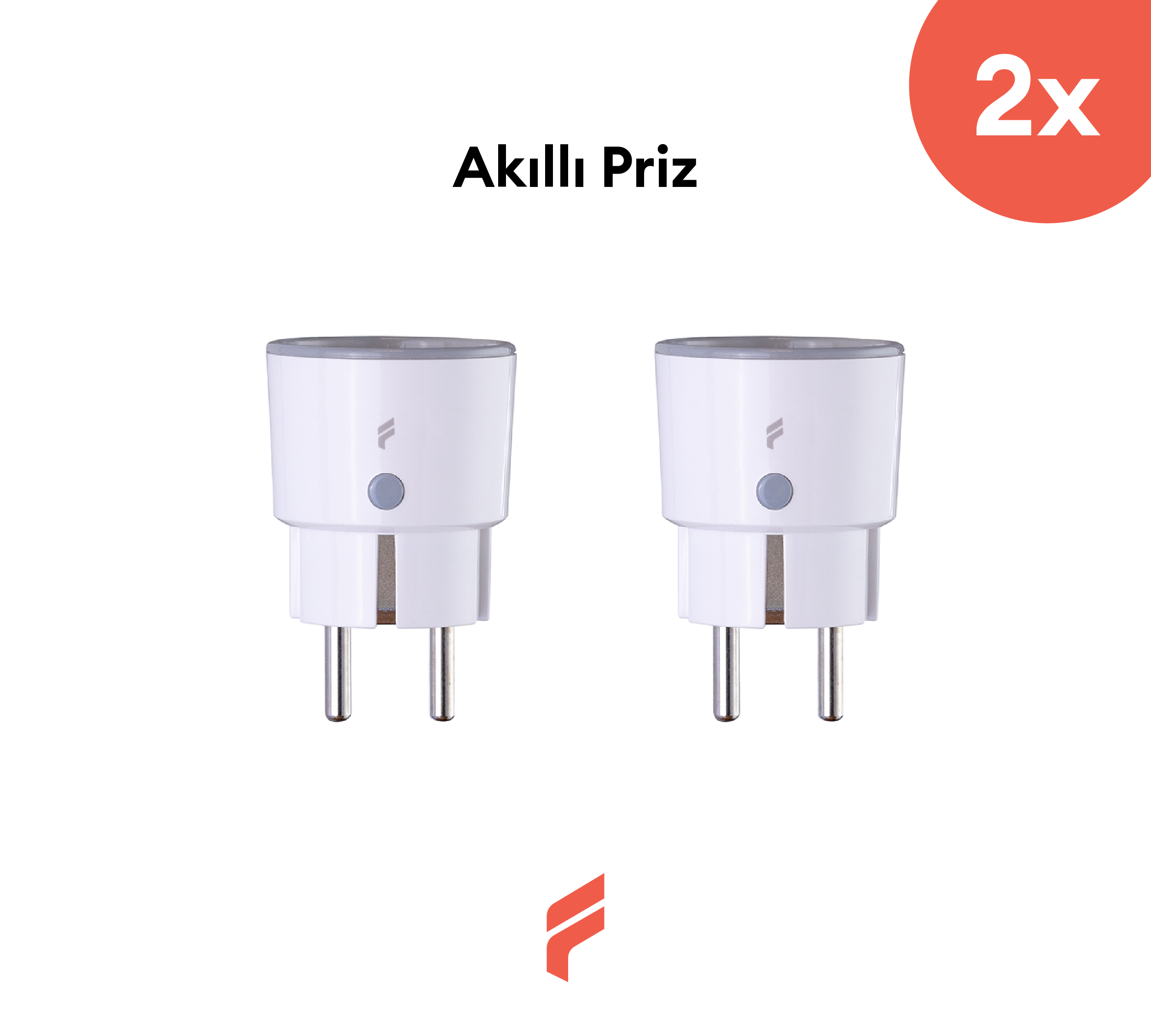 Akıllı Priz (16 Amper) 2'li Set, Uzaktan Kontrol, Anlık Enerji Tüketim Takip, Zamanlayıcı, Tuya