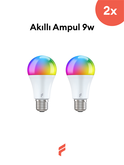Akıllı Led Ampul 2'li Set, 9w, Titreşimsiz, 16.7 Milyon Renk, Sesli Kontrol, 2 Yıl Garantili