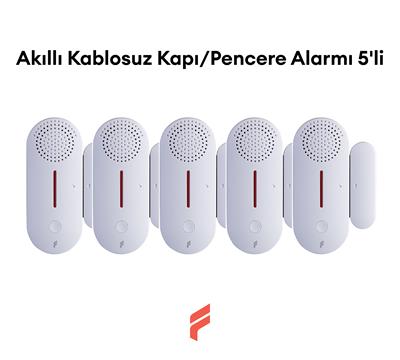 5'li Akıllı Kablosuz Kapı/Pencere Alarmı - Fonri Mobil Uygulamasından Kontrol, Anlık Bildirim