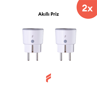 Akıllı Priz (16 Amper) 2'li Set, Uzaktan Kontrol, Anlık Enerji Tüketim Takip, Zamanlayıcı, Tuya