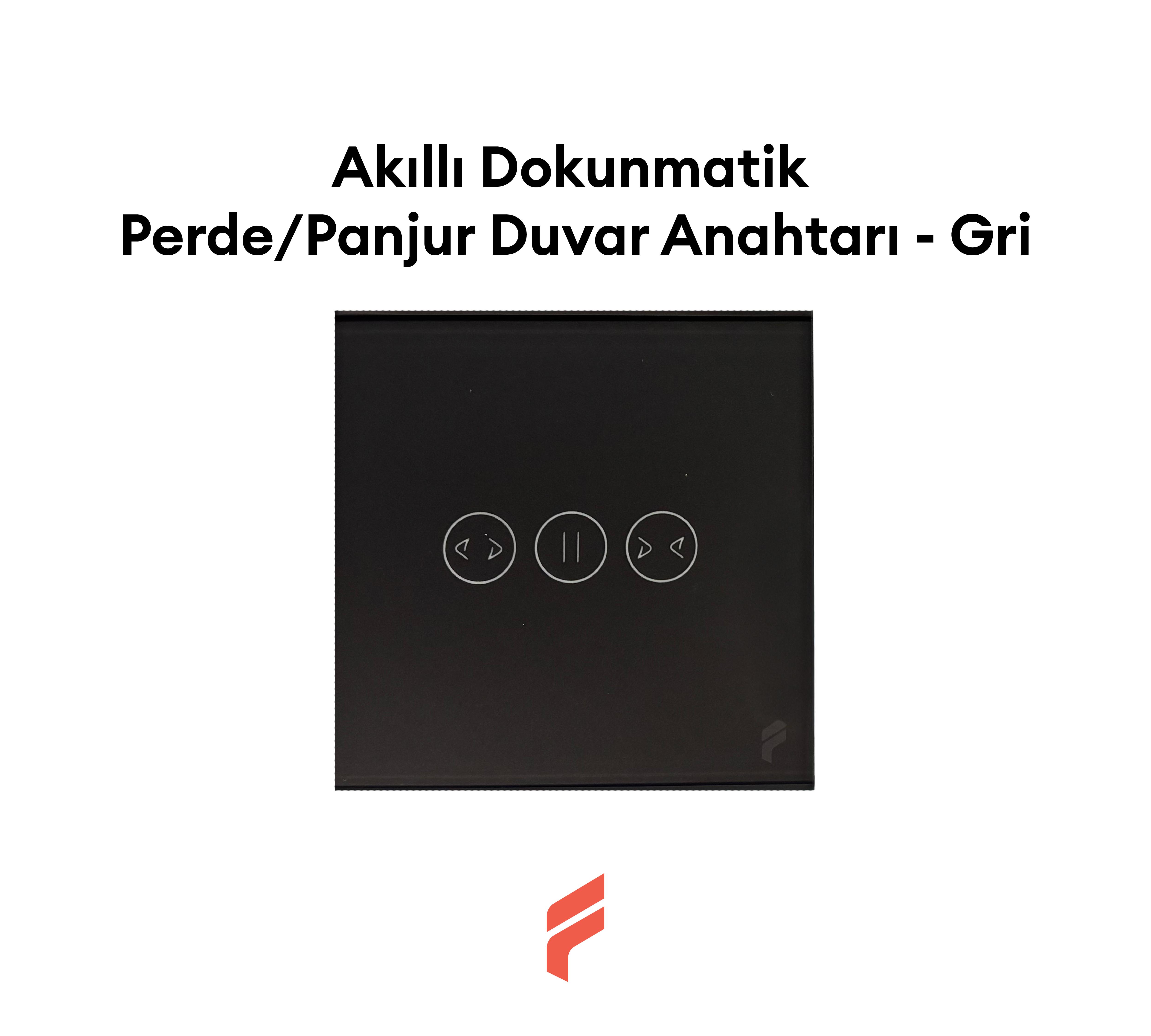 Akıllı Dokunmatik Perde/Panjur Duvar Anahtarı - Gri