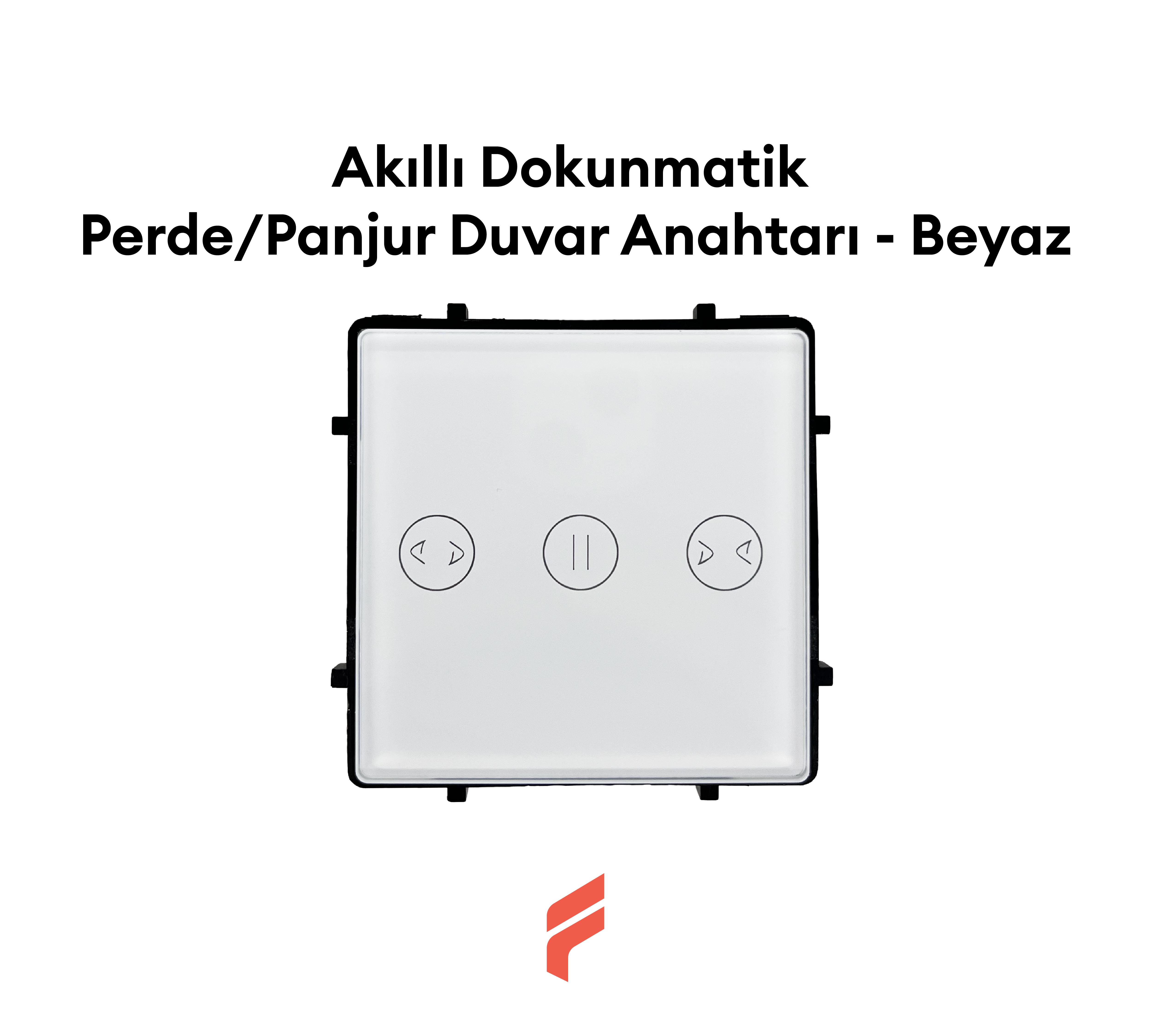 Akıllı Dokunmatik Perde/Panjur Duvar Anahtarı - Beyaz