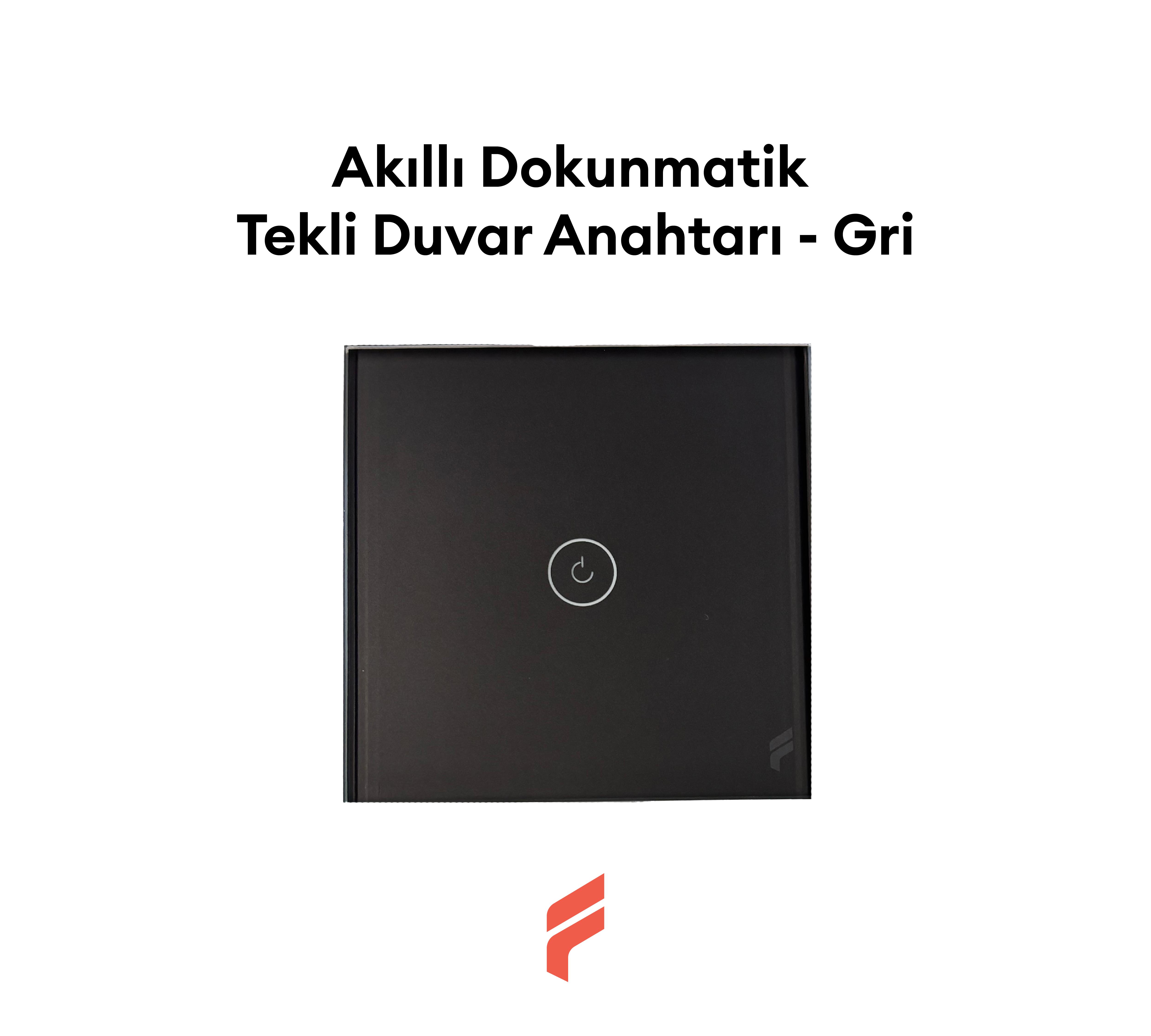 Akıllı Dokunmatik Tekli Duvar Anahtarı - Gri