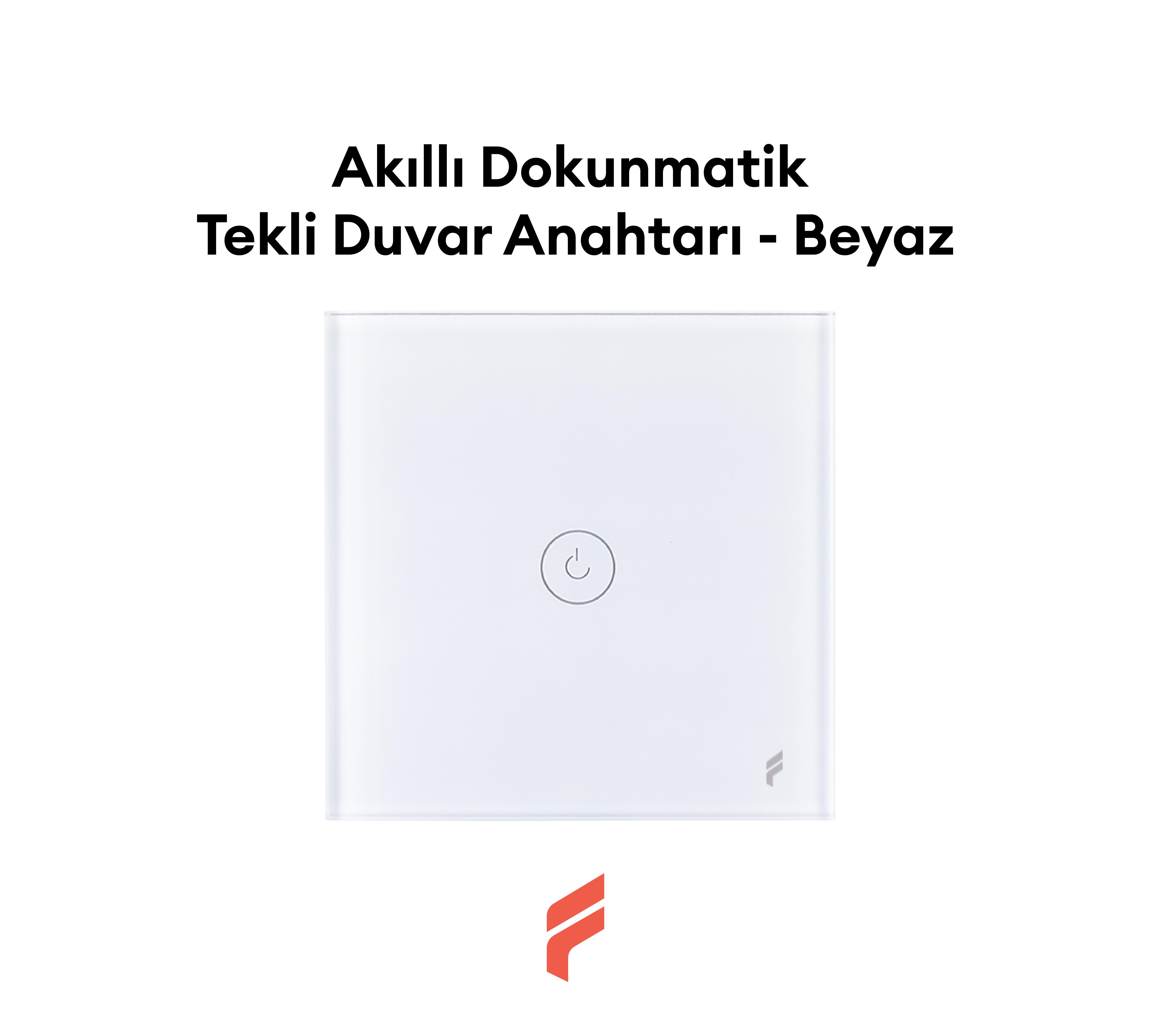 Akıllı Dokunmatik Tekli Duvar Anahtarı - Beyaz