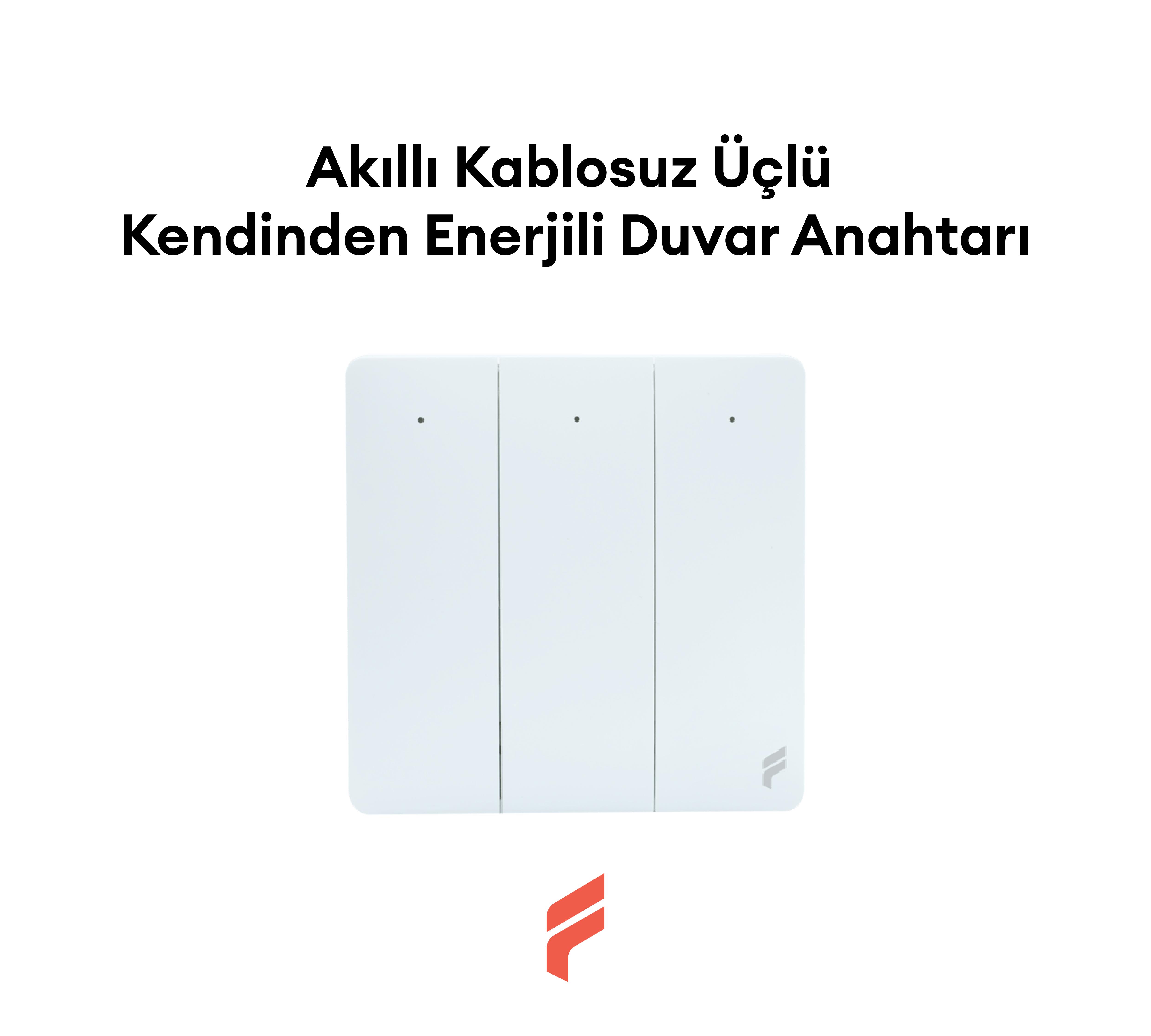 Akıllı Kablosuz Üçlü Kendinden Enerjili Duvar Anahtarı