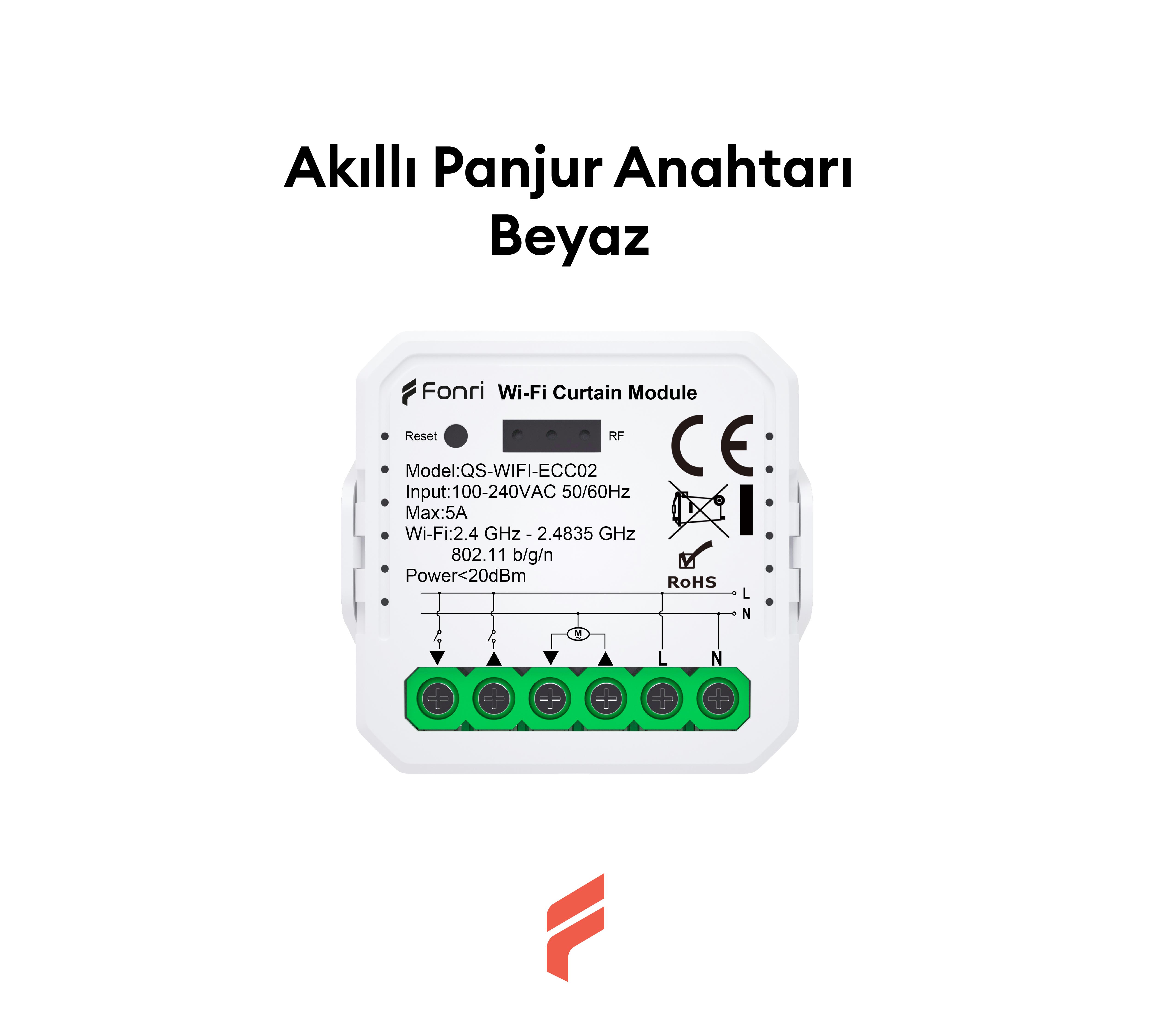 Akıllı Panjur Anahtarı - Siyah CP01 