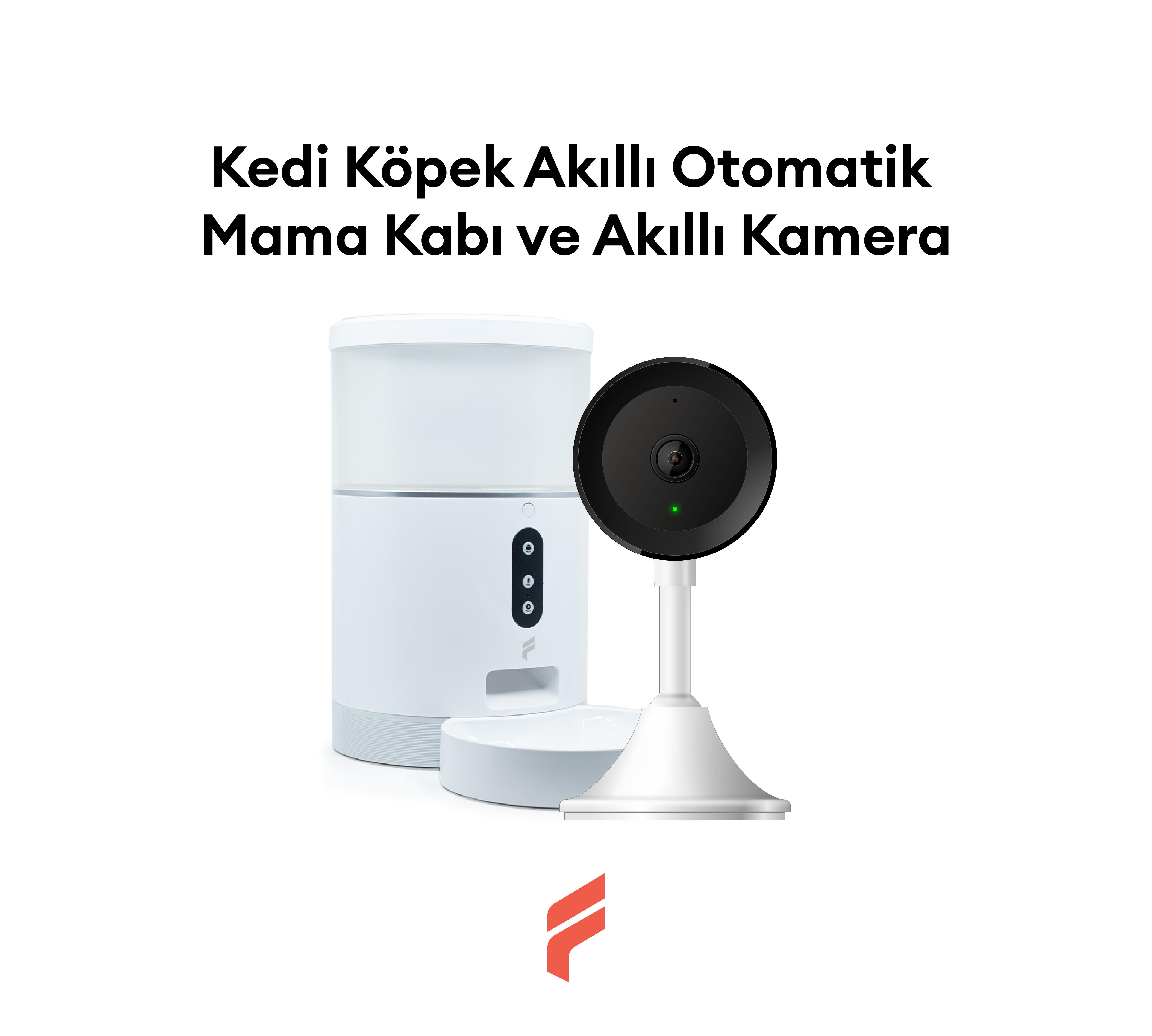 Kedi Köpek Akıllı Otomatik Mama Kabı ve Akıllı Kamera