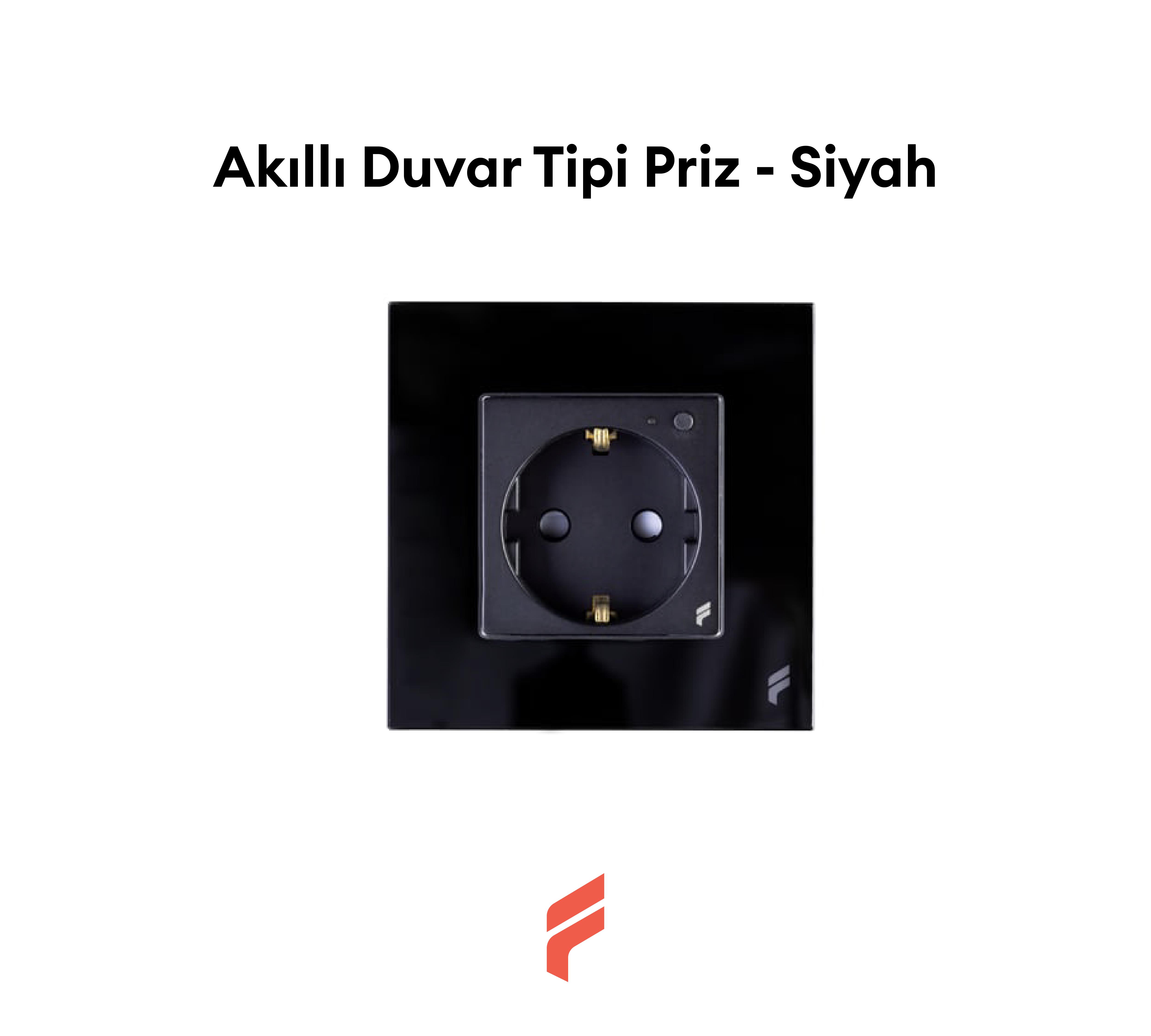 Akıllı Duvar Tipi Priz - Siyah