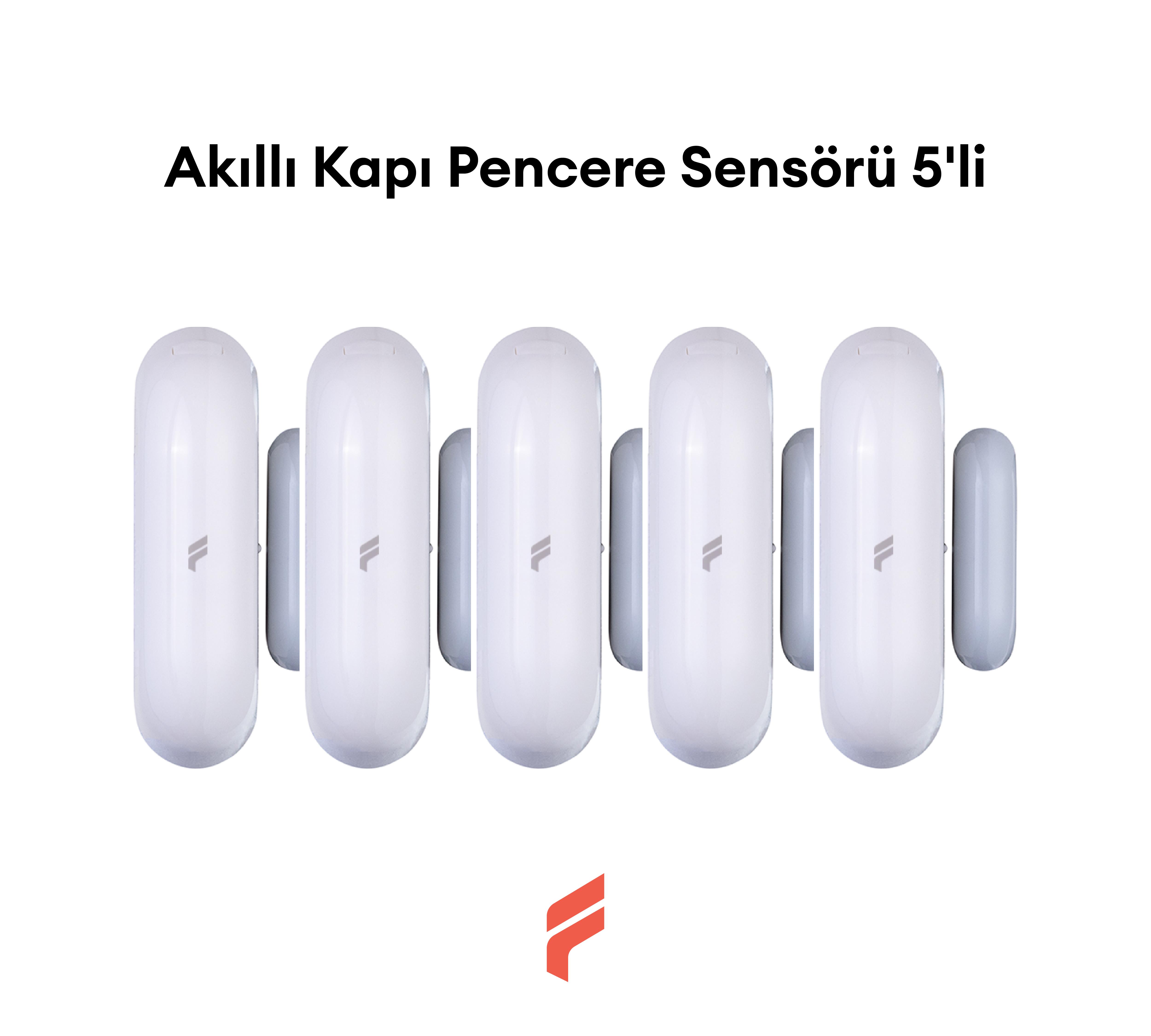 5'li Akıllı Kablosuz Kapı/Pencere Sensörü - Fonri Mobil Uygulamasından Kontrol, Anlık Bildirim